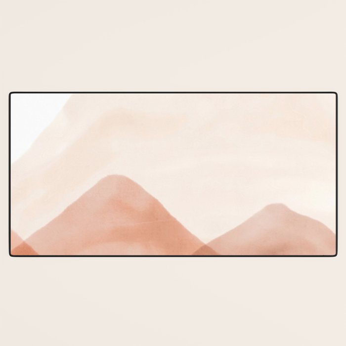 Warm watercolor abstract landscape Desk Mat Gallery Image 3