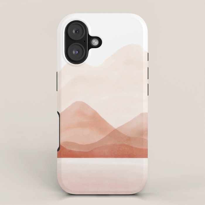 Warm watercolor abstract landscape iPhone Case Gallery Image 1