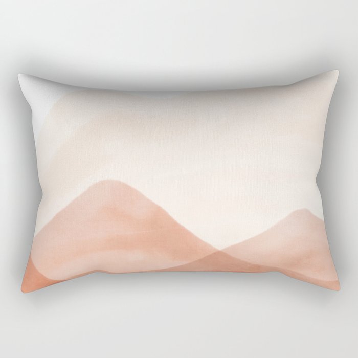 Warm watercolor abstract landscape Rectangular Pillow Gallery Image 2