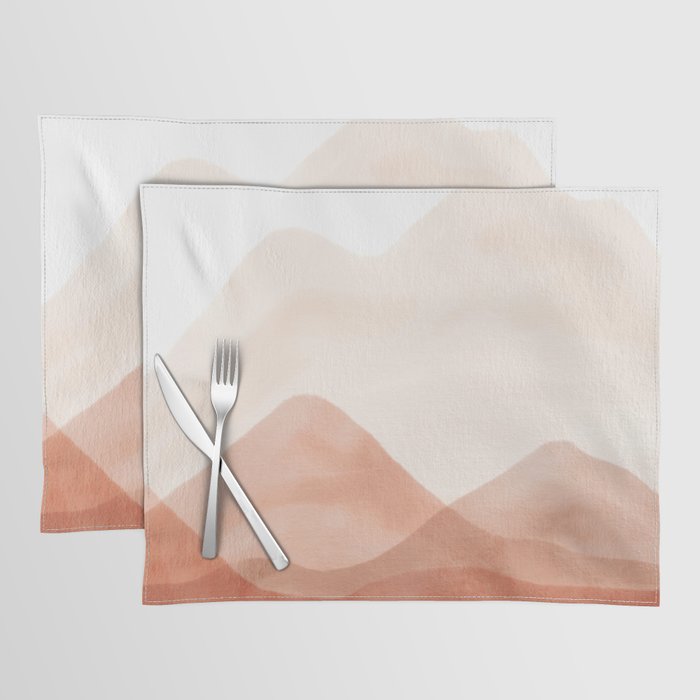 Warm watercolor abstract landscape Placemat Gallery Image 1