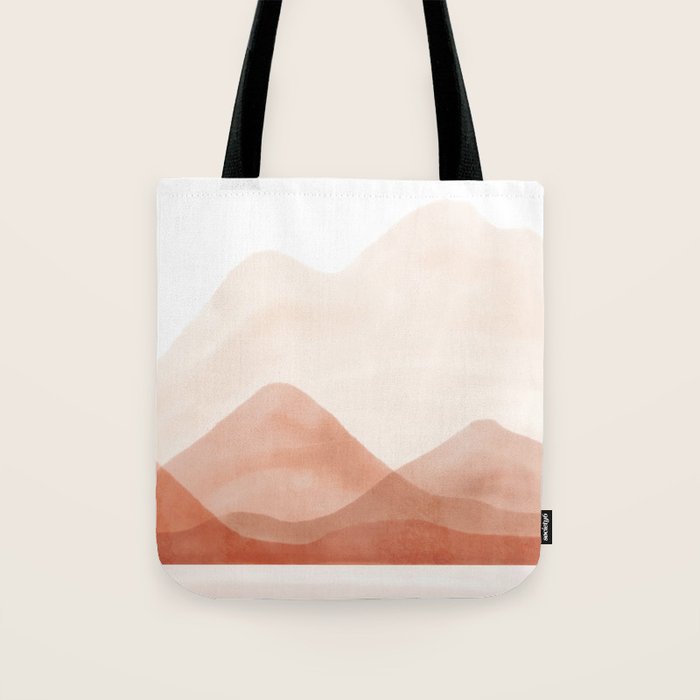 Warm watercolor abstract landscape Tote Bag Gallery Image 1
