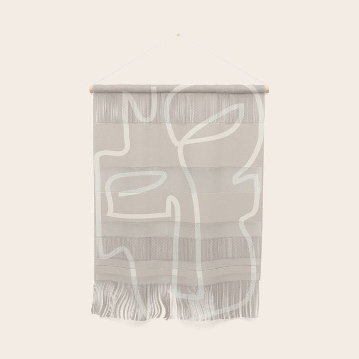 Abstract line art / Face/beige Wall Hanging Gallery Image 1