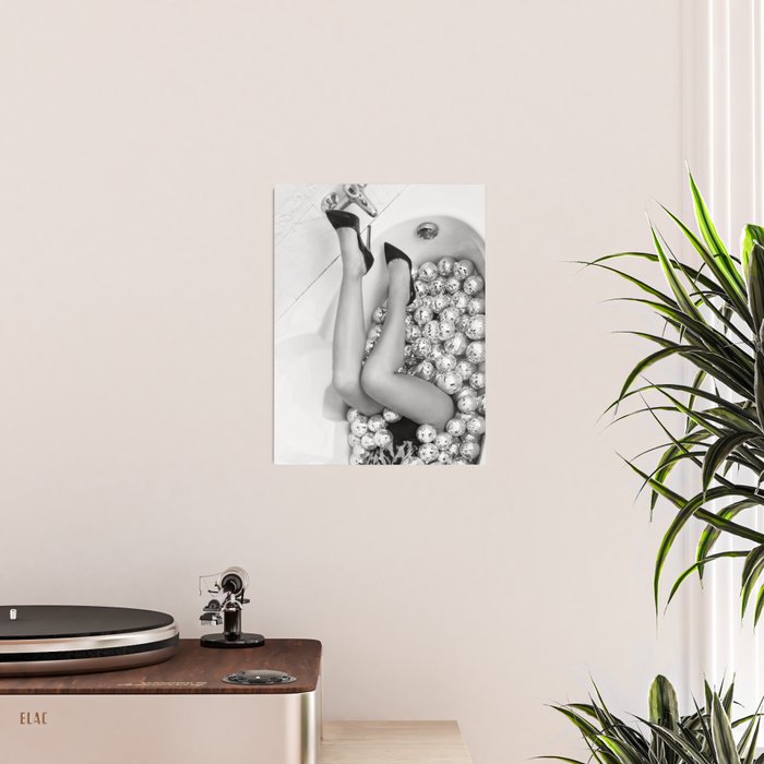Female Disco Legs - Black White Photography - Photograph Poster Gallery Image 2