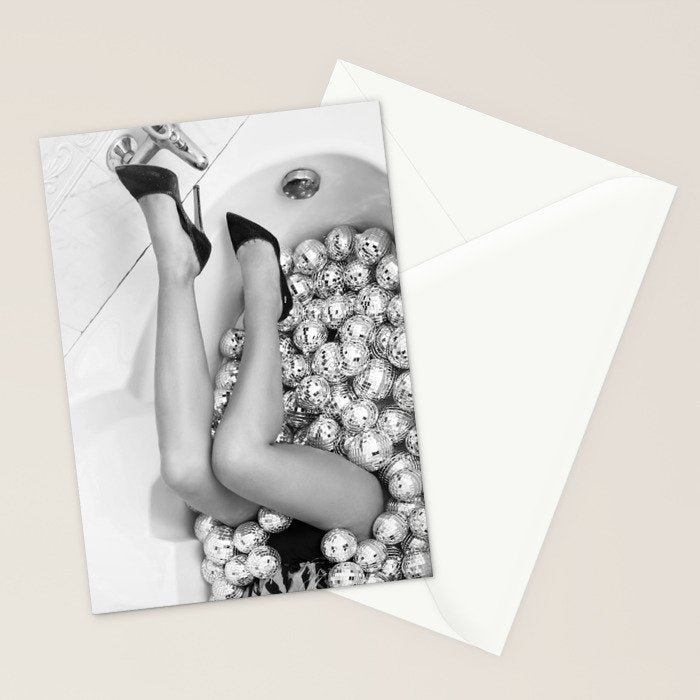 Female Disco Legs - Black White Photography - Photograph Stationery Card Gallery Image 2