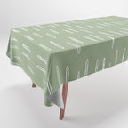 Raindrop Boho Abstract Pattern, Sage Green Tablecloth Gallery Image 1