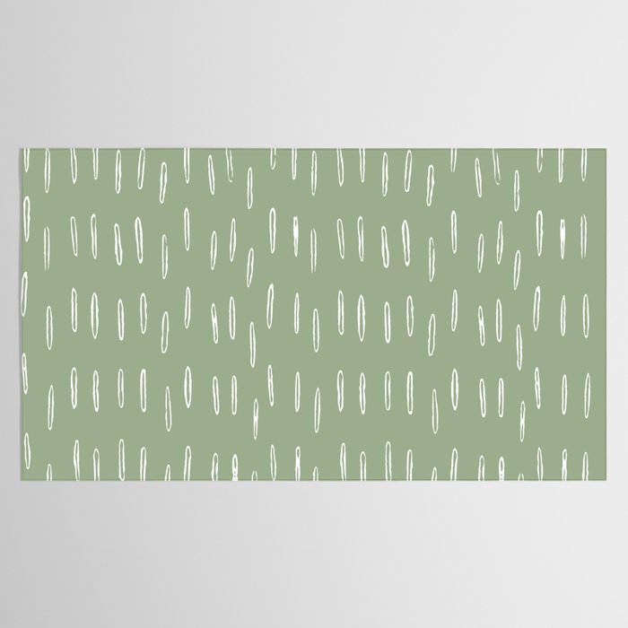 Raindrop Boho Abstract Pattern, Sage Green Tablecloth Gallery Image 2