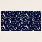 SHARKS PATTERN (NAVY BLUE) Desk Mat Gallery Image 3