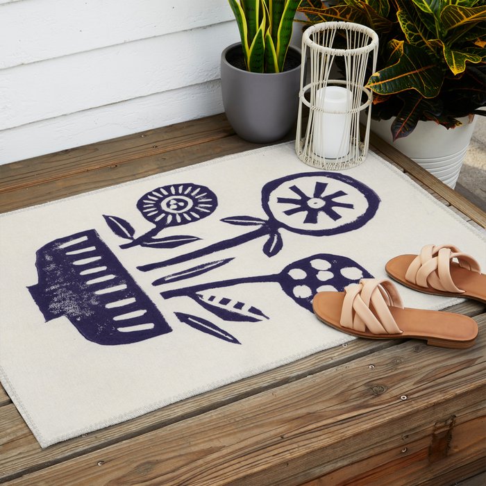 Native Flowers Outdoor Rug Gallery Image 2