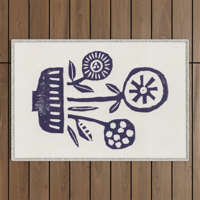 Native Flowers Outdoor Rug Gallery Image 1