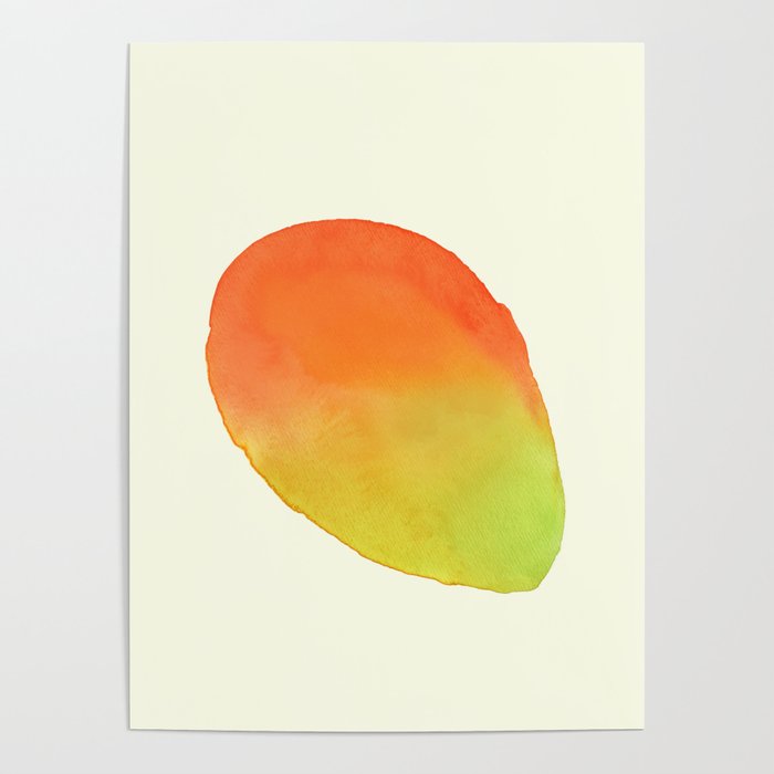 Mango Watercolor Illustration Poster Gallery Image 4