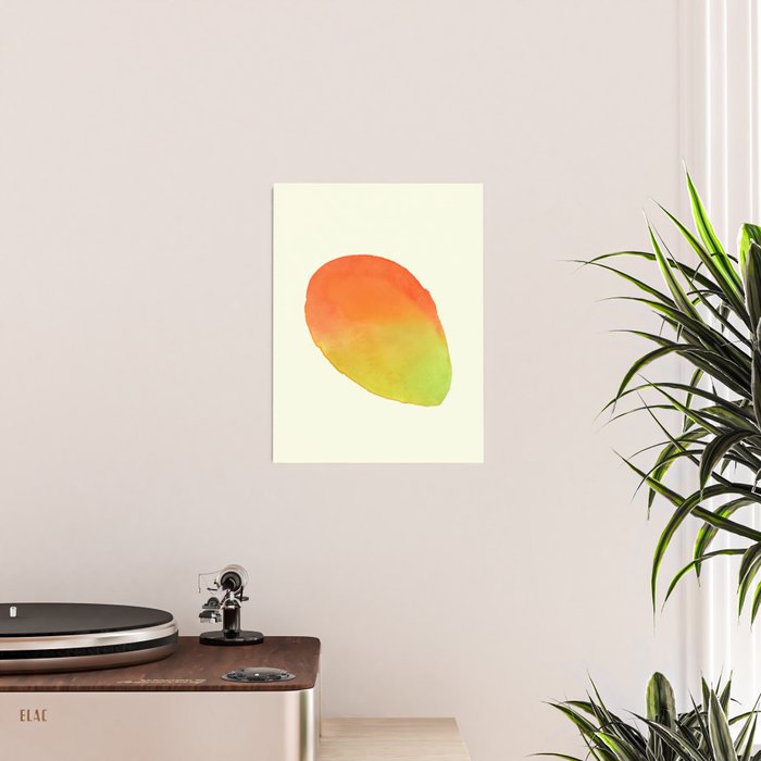 Mango Watercolor Illustration Poster Gallery Image 2
