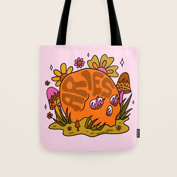 Aries Skull Tote Bag Gallery Image 1