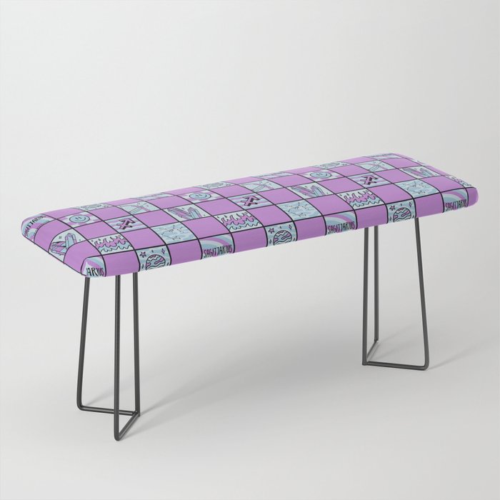 Sagittarius Checkered Print Bench Gallery Image 1