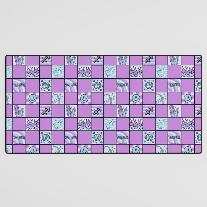 Sagittarius Checkered Print Desk Mat Gallery Image 3