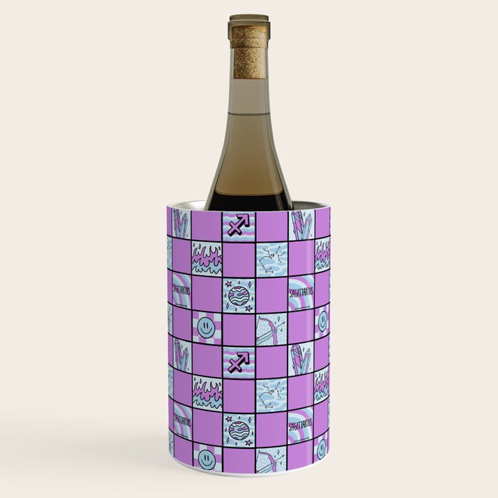 Sagittarius Checkered Print Wine Chiller Gallery Image 3