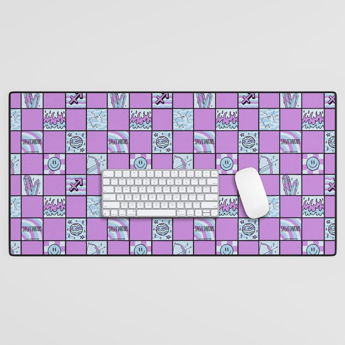 Sagittarius Checkered Print Desk Mat Gallery Image 1