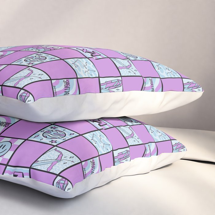 Sagittarius Checkered Print Pillow Sham Gallery Image 3