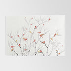 Birch Trees and Cardinal 2  Rug Gallery Image 2