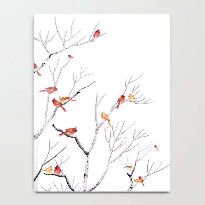 Birch Trees and Cardinal 2  Notebook Gallery Image 4