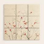 Birch Trees and Cardinal 2  Wood Wall Art Gallery Image 1