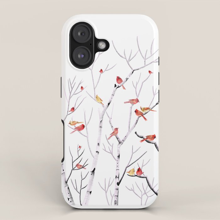 Birch Trees and Cardinal 2  iPhone Case Gallery Image 1