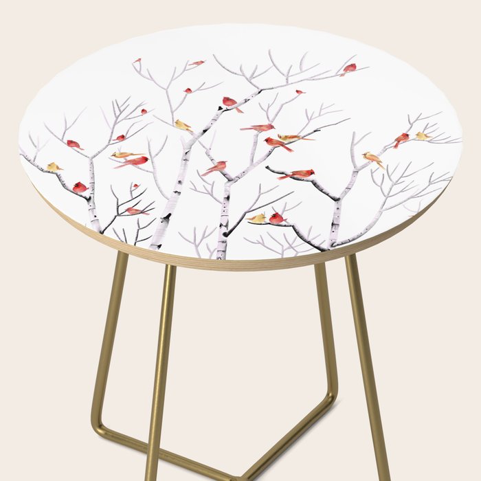 Birch Trees and Cardinal 2  Side Table Gallery Image 2