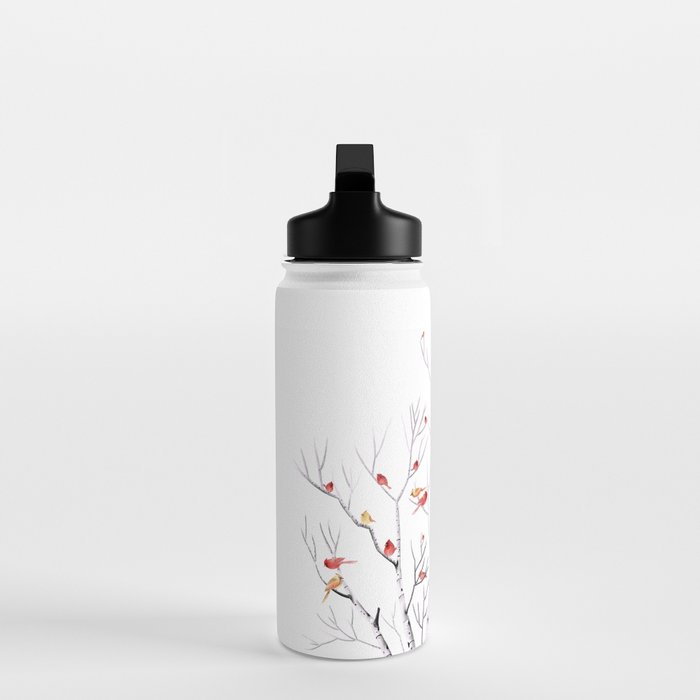 Birch Trees and Cardinal 2  Water Bottle Gallery Image 3