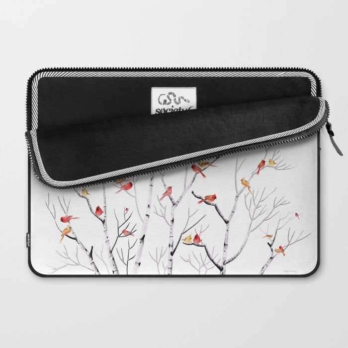 Birch Trees and Cardinal 2  Laptop Sleeve Gallery Image 2