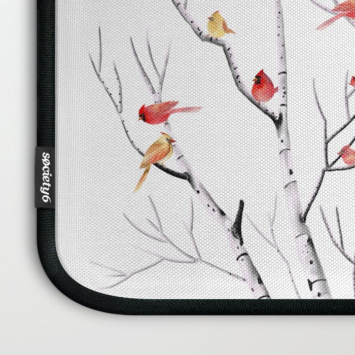 Birch Trees and Cardinal 2  Laptop Sleeve Gallery Image 3