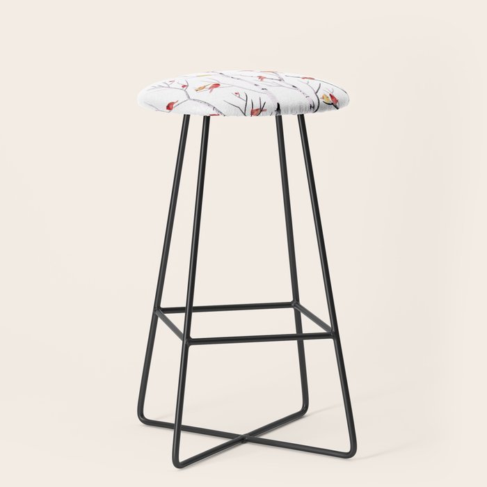 Birch Trees and Cardinal 2  Stool Gallery Image 1