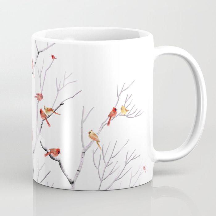 Birch Trees and Cardinal 2  Coffee Mug Gallery Image 1