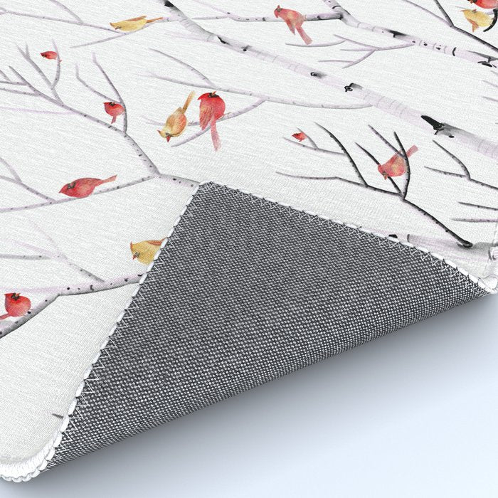 Birch Trees and Cardinal 2  Rug Gallery Image 4
