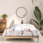 Birch Trees and Cardinal 2  Comforter Gallery Image 3