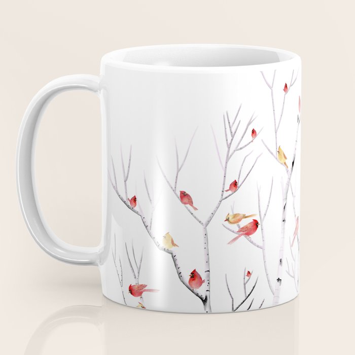 Birch Trees and Cardinal 2  Coffee Mug Gallery Image 3