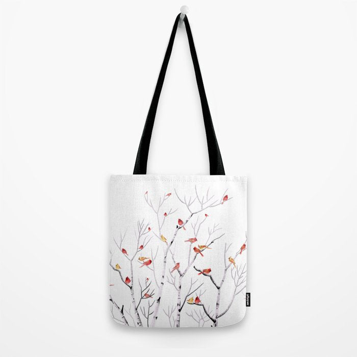 Birch Trees and Cardinal 2  Tote Bag Gallery Image 2