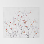 Birch Trees and Cardinal 2  Throw Blanket Gallery Image 2
