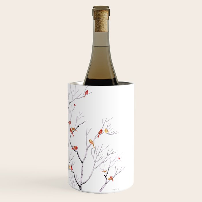 Birch Trees and Cardinal 2  Wine Chiller Gallery Image 3