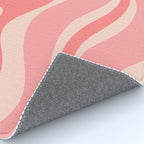 Blush Pink Modern Retro Liquid Swirl Abstract Pattern Square Rug Gallery Image 4