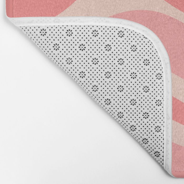 Blush Pink Modern Retro Liquid Swirl Abstract Pattern Square Bath Mat Gallery Image 2