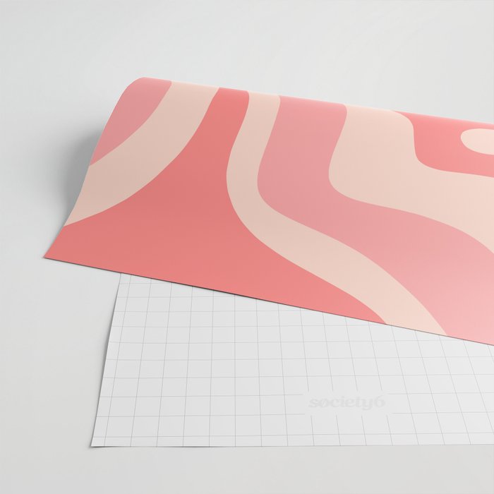 Blush Pink Modern Retro Liquid Swirl Abstract Pattern Square Wrapping Paper Gallery Image 2