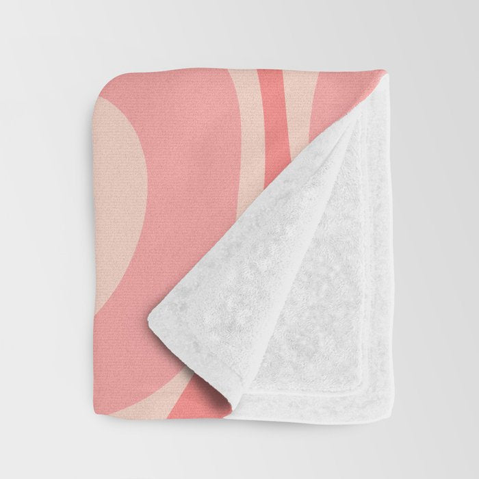 Blush Pink Modern Retro Liquid Swirl Abstract Pattern Square Throw Blanket Gallery Image 3