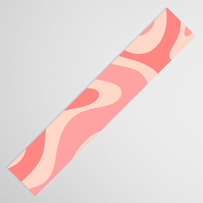 Blush Pink Modern Retro Liquid Swirl Abstract Pattern Square Table Runner Gallery Image 3