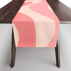 Blush Pink Modern Retro Liquid Swirl Abstract Pattern Square Table Runner Gallery Image 1
