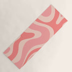 Blush Pink Modern Retro Liquid Swirl Abstract Pattern Square Yoga Mat Gallery Image 1