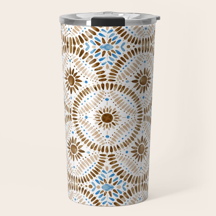 Rustic Tile Mandala A Travel Mug Gallery Image 1