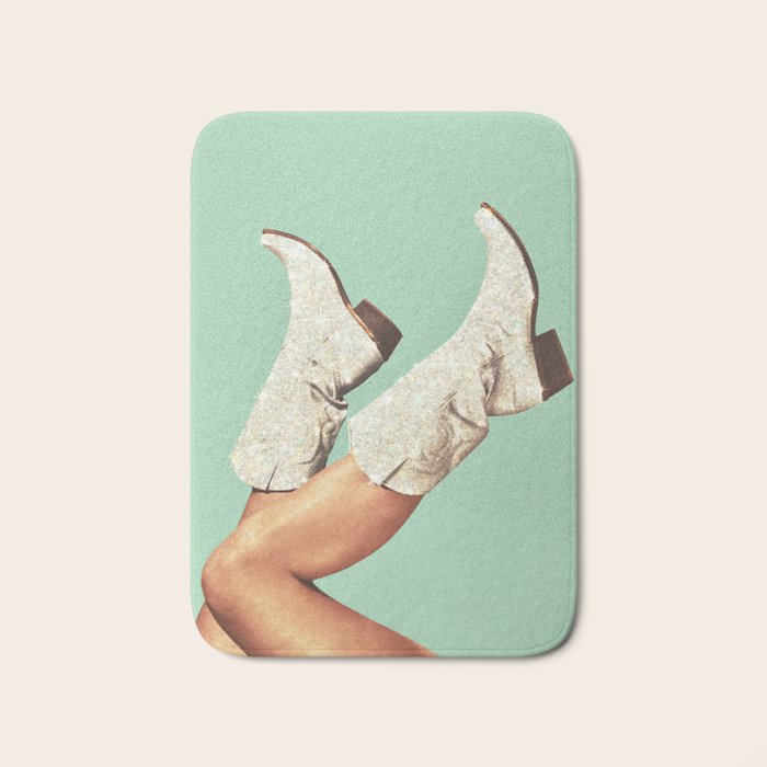 These Boots - Glitter Teal Green II Bath Mat Gallery Image 1