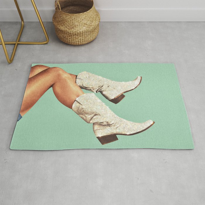 These Boots - Glitter Teal Green II Rug Gallery Image 1