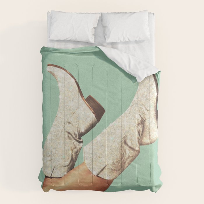 These Boots - Glitter Teal Green II Comforter Gallery Image 1
