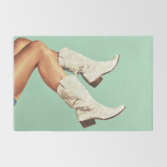 These Boots - Glitter Teal Green II Rug Gallery Image 2