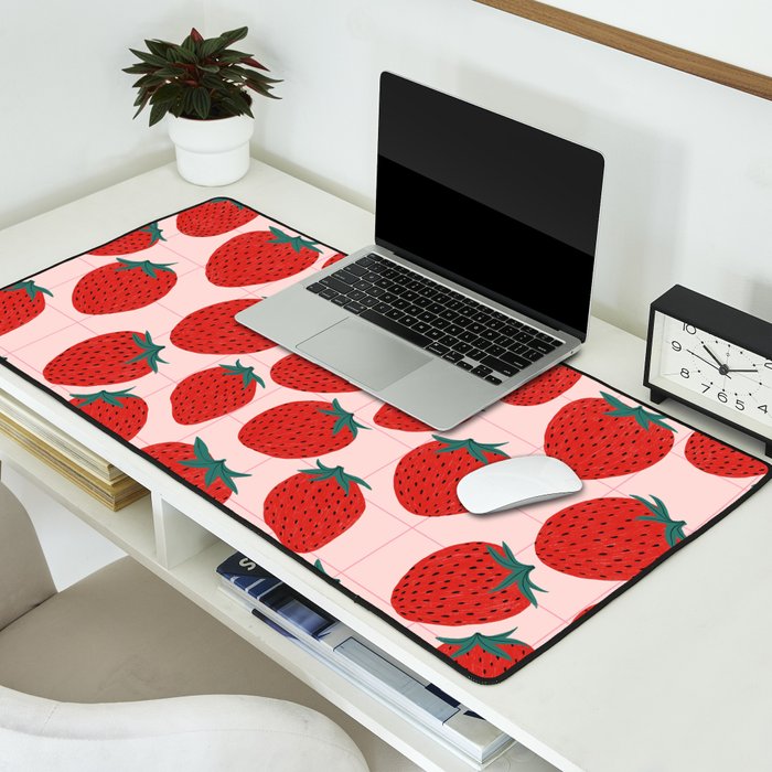 Strawberries and market I Desk Mat Gallery Image 2